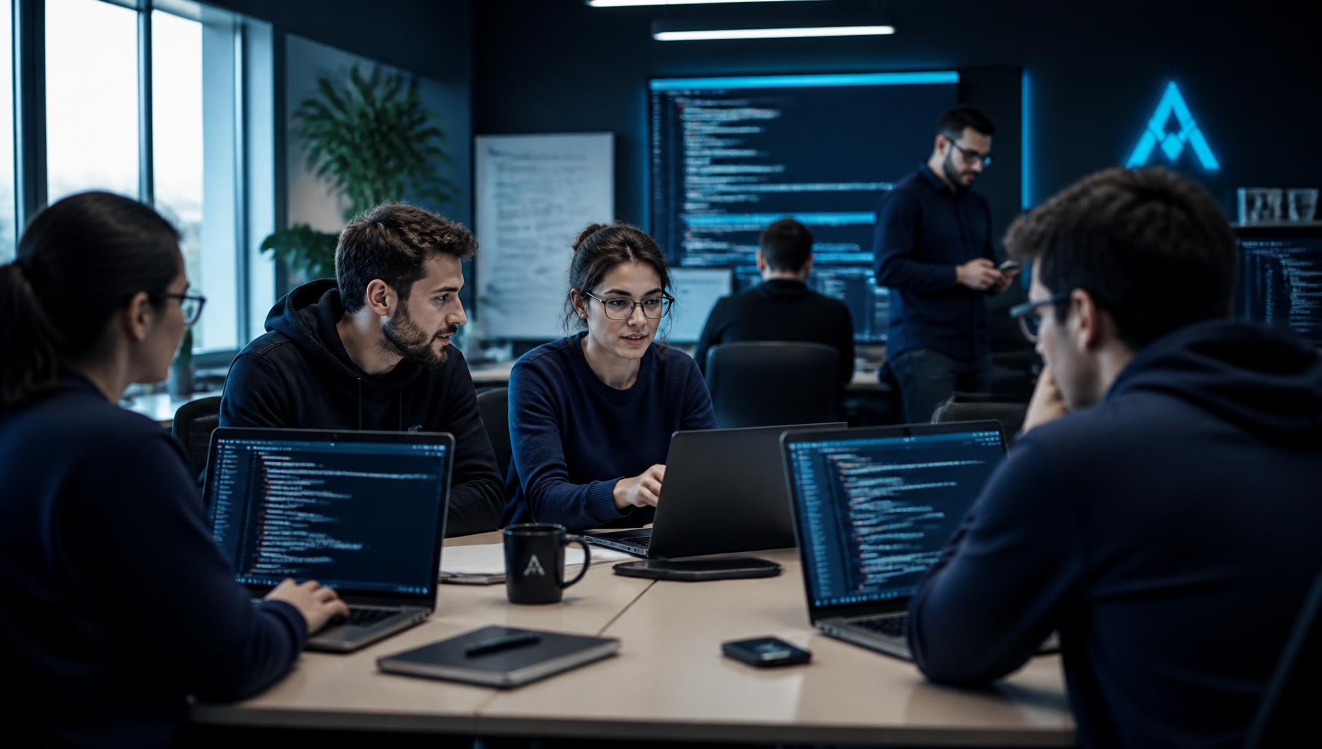 TECNOCORP software development team working together